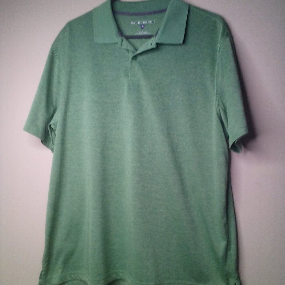 Saddlebred Polo Shirt Men L Short Sleeve Golf Green